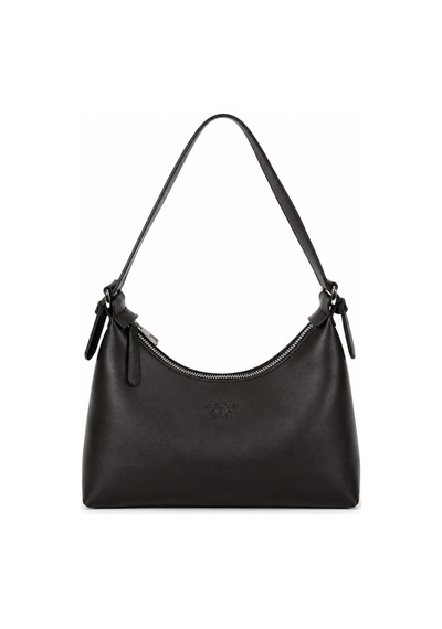 Levano Leather Kadın Suni Deri Omuz Çantası Fermuarlı Günlük Hobo Çanta Şık Minimal Tasarım Siyah