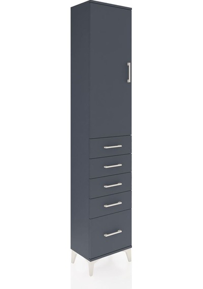 Arges Dolap 2 Raflı 5 Çekmeceli Tek Askılı 44x30x221 Antrasit... Antrasit