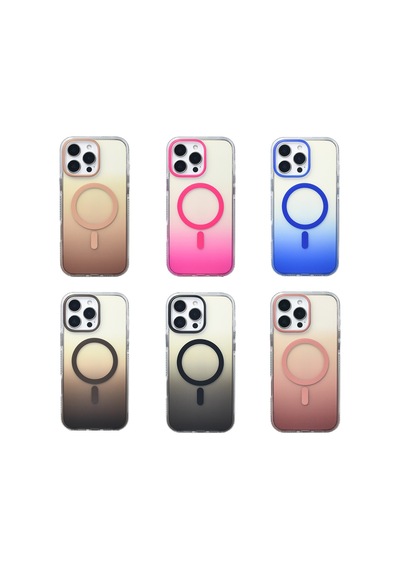 Apple iPhone Uyumlu 16 Pro Max Kılıf Renk Geçişli Magsafe Kamera Yükseltili Silikon Pazarplus Rose Gold