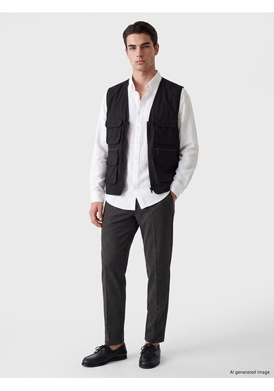 Lcwaıkıkı Classic Siyah Regular Fit Erkek Avcı Yeleği