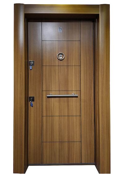 Çelik Kapı Modelleri Ahşap Kaplama Düz Model Daire Kapısı Sağ 28