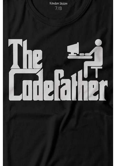 Kendim Seçtim The Codefather Godfather Bilgisayar Code Korsan Hacker Yazılımcı Baskılı Tişört Çocuk T-shirt 001