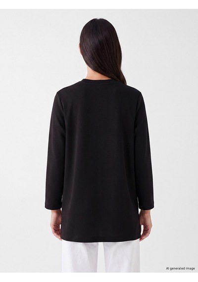 Lcw Everyday Siyah Oversize Soft Touch Kadın Tunik