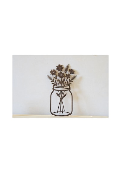 Buççin Online Mağaza Ev Ofis Mutfak Ve Banyo Için Ahşap Dekoratif Duvar Vazo Çiçekler Vase 26x16 Cm Ahşap Kahverengi