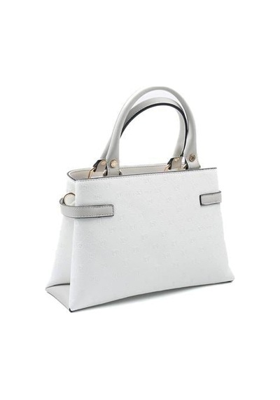 Silver Polo Sp1149 Kadın El Çantası Logolu Beyaz-a.gri