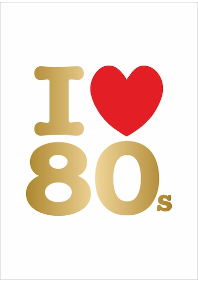 I Love 80's Sticker - Araba Oto Motosiklet Karavan Sticker - 00043 15x14 Cm
