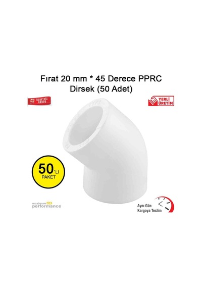 Fırat 20 Mm * 45 Derece Pprc Dirsek (50 Adet)