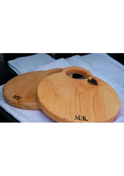 Kesme Tahtası & Sunumluk Yuvarlak Kulplu 30 25 Cm