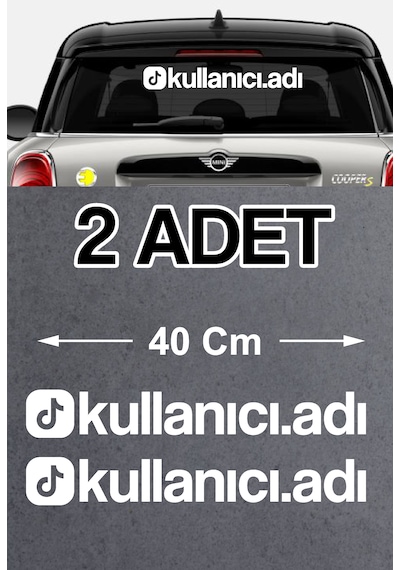 Sticker Dizayn Kişiye Özel Tik Tok Sosyal Medya Sticker - Araba Oto Motosiklet Karavan Cam Sticker - 00927 40 Cm