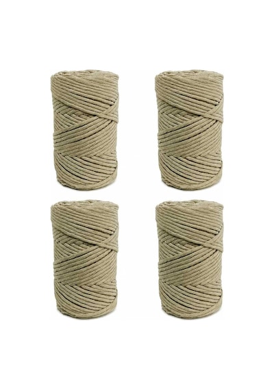 Yağ Yeşili 3 Mm 1 Kg Makrome İpi Taranabilir Tek Büküm İp