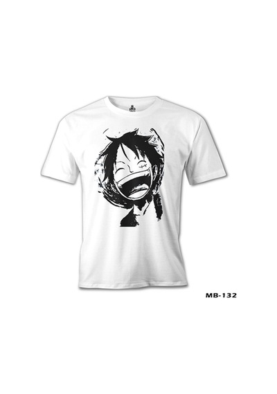 One Piece - Luffy Laugh Beyaz Erkek Tshirt