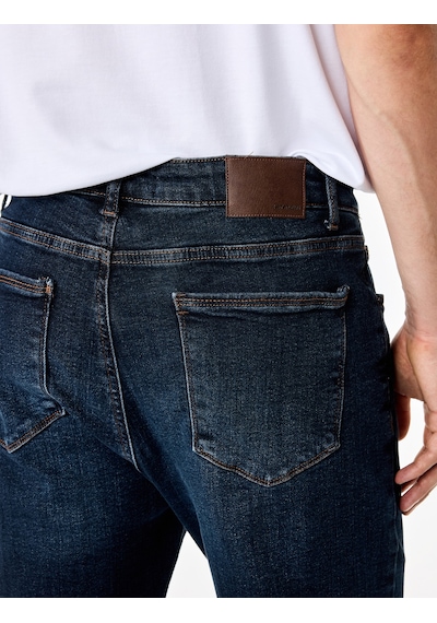 Koton Normal Bel Pamuklu Slim Fit Jean - Brad Jean Koyu İndigo 7wam40004nd