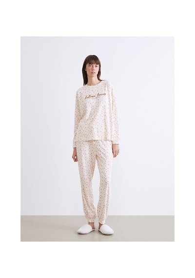 Lcw Dream Pembe Bisiklet Yaka Çiçekli Kadın Pijama Takımı
