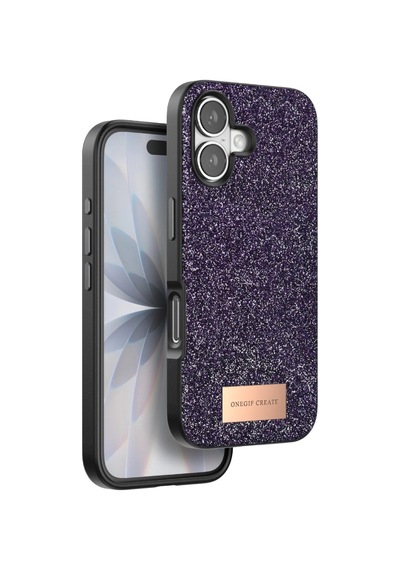 Onegif Apple İphone 17 Bright Simli Kapak - Derin Mor - Derin Mor