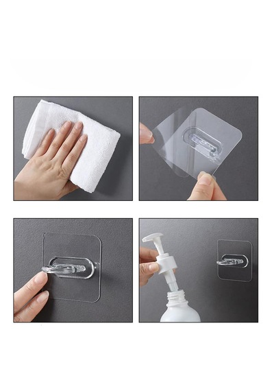 Yapışkanlı Yüzük Stil Banyo ,mutfak Eşya Askılığı-al4759 4 Adet Şeffaf
