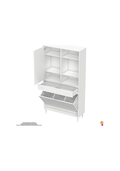 Modilayn Afra 90x173x32,5cm 1 Çekmece, 3 Göz Sepet, 1 Kapak, 6 Raf Dar Alan Banyo Dolabı Beyaz Modilayn Afra 90x173x32,5cm 1 Çekmece, 3 Göz Sepet, 1 Kapak, 6 Raf Dar Alan Banyo Dolabı Beyaz
