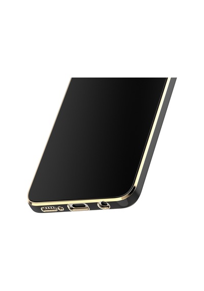 Samsung Galaxy Uyumlu A50 Kılıf Zore Kenarı Gold Renk Silikon Bark Kapak