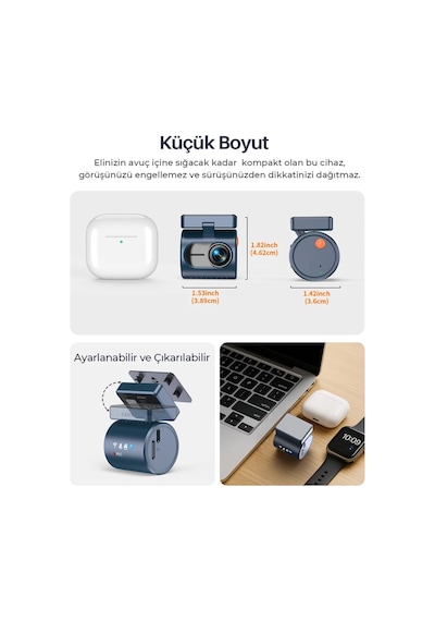 Kawa Mini 3 Pro Gen2 2K 1296P WDR 145° Geniş Açı Lens Araç Kamerası