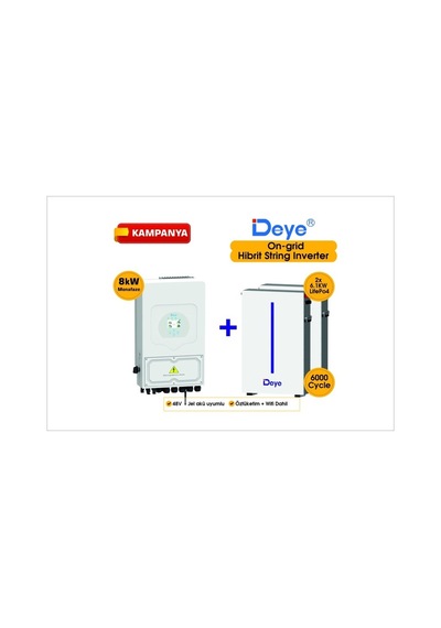 Deye 8 Kw On-grid Hibrit Monofaze Paketi Lv 48v