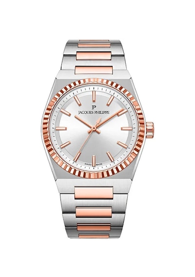 Jacques Philippe Jpqls587328rg Swiss Made Quartz Çelik Rose Gold / Metalik Gri Safir Cam 34 Mm Kadın Kol Saati