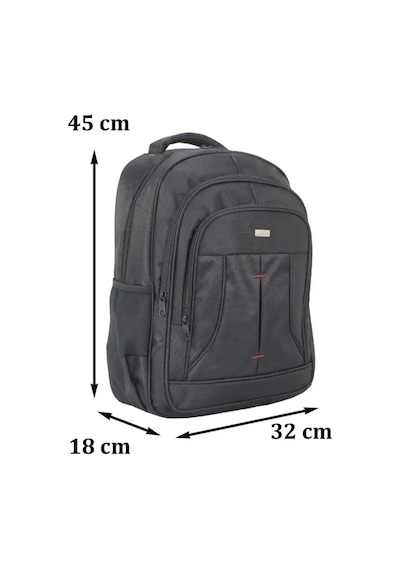 Case Club 2114 Büyük Boy 17 İnç Laptop Bölmeli Sırt Çantası Siyah