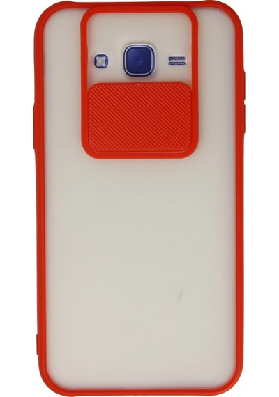 Newface - 549 - Samsung Galaxy J7 Kılıf Palm Buzlu Kamera Sürgülü Silikon - Matxzngz - - Kırmızı