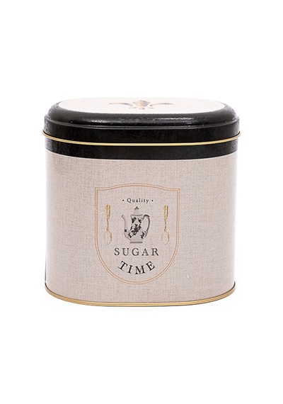 Azura Sugar Desenli Oval Metal Saklama Kabı 14 x 12 x 13 CM 1.4 L Çok Renkli