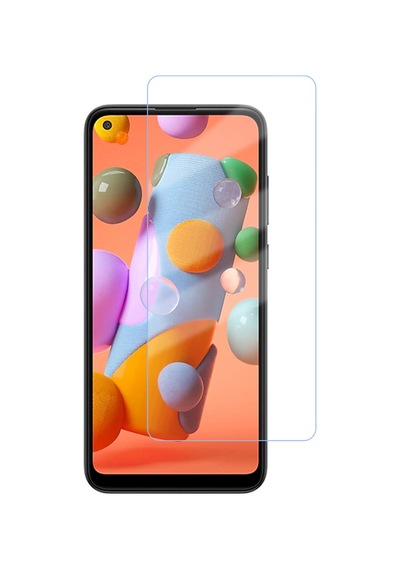 Samsung Uyumlu Galaxy A11 Arka Kapak Silikon Kılıf + Temperli Cam Ekran Koruyucu