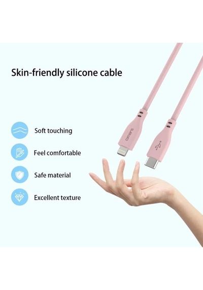 Omars OMCB010P 20 W 3A 1 M Type-c To Ligthning Hızlı Şarj Kablosu Pembe