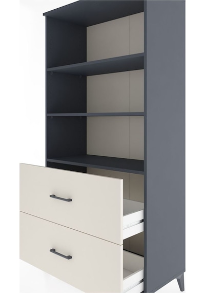 Hyperion Dolap 3 Raflı 2 Çekmeceli 88x44x182 Antrasit-aytaşı Antrasit