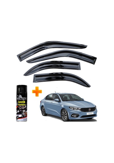 Fiat Egea Sedan Mügen Cam Rüzgarlığı 2015 Sonrası 4 Lü Takım +500ml Lastik Parlatıcı