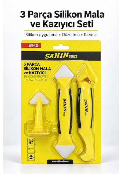 3 Parça Silikon Mala Ve Kazıyıcı Seti