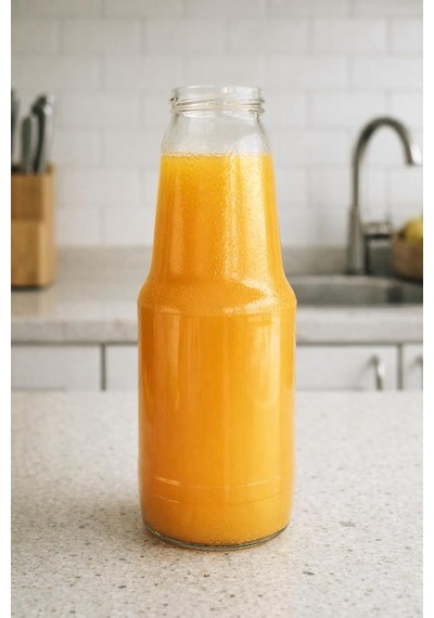 1000 Ml Şeffaf Meyve Suyu Şişesi, Meşrubat, Limonata Şişesi Metal Kapaklı 1000 Cc Boş Cam Şişe Siyah