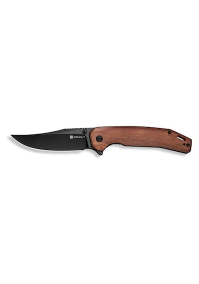 Sencut Vornix Guibourtia Wood Handle Black 9cr18mov Blade Kamp Çakı Kahverengi