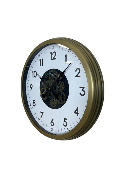 Vintage 60 Cm Çarklı Modern Duvar Saati Eskitme