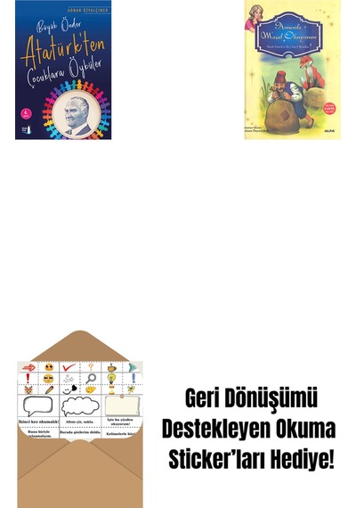 Büyük Önder Atatürk Ten Çocuklara Öyküler + Annemle Masal Okuyorum Ciltli + Okuma Sticker'ları
