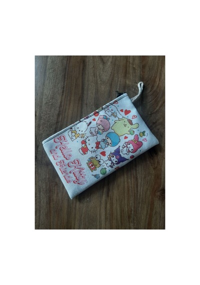 Sanrio Karakterleri Hello Kity And Friends Beyaz Desenli Tasarım Kalaemlik - Cüzdan Diğer