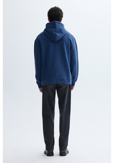 Mudo Erkek Erkek İndigo Kapüşonlu Kanguru Cepli Oversize Sweatshirt 1264811 Indigo