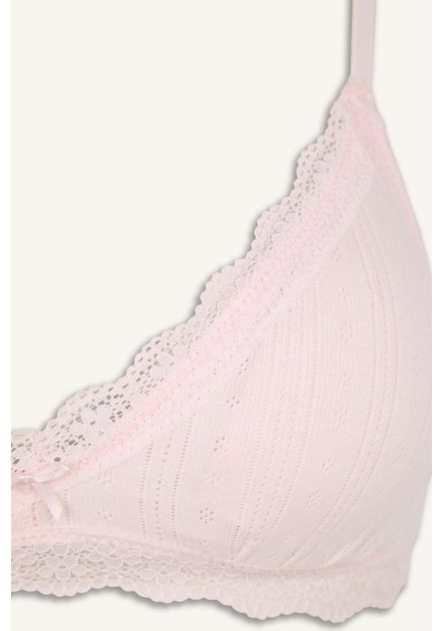 Defacto Dantel Detaylı Çıkarılabilir Kap Çıkarılabilir Pedli Balensiz Açık Pembe Bralet G7762ax26sppn648 Pembe-pn648