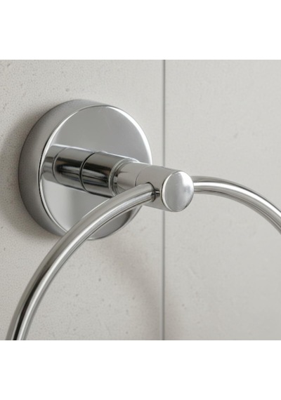 Yuvarlak Krom Havluluk Duvara Monte Vidalı Metal Havlu Askısı 15 15 Cm, Parlak Krom Banyo Aksesuarı Diğer