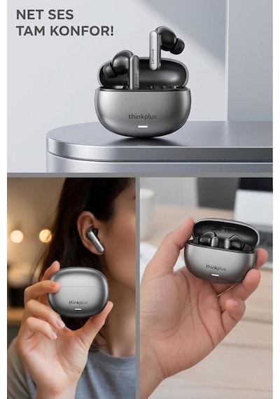 Lenovo Thinkplus Bluetooth Kulaklık Akıllı Anc Tws 5.4 Kablosuz Kulaklık Lp51 Pro Gri