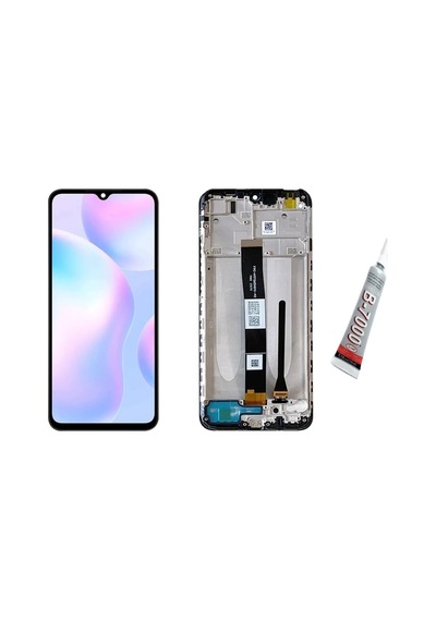 Redmi 9a,9c Ekran Dokunmatik Çıtalı Siyah B7000 Yapıştırıcı