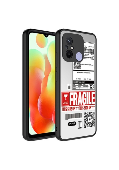 Xiaomi Redmi 12c Kılıf Aynalı Desenli Kamera Korumalı Parlak Zore Mirror Kapak Fragile