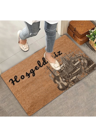Valerine Life Viyola Ve Baterili Hoş Geldiniz Kapı Önü Paspası 45x70cm