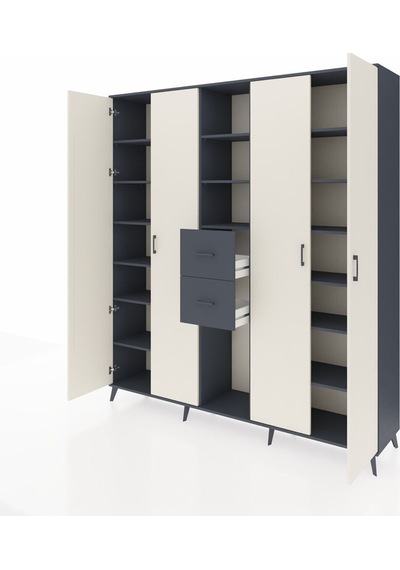 Hyperion Dolap 15 Raflı 2 Çekmeceli 4 Kapaklı 220x44x243 Antrasit-aytaşı/antrasit Aytası/antrasıt Hyperion Dolap 15 Raflı 2 Çekmeceli 4 Kapaklı 220x44x243 Antrasit-aytaşı/antrasit Aytası/antrasıt