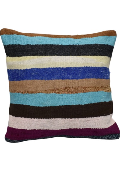 Zehra Abla Halı Yeni El Dokuma Dekoratif Kilim Kırlent Yastık Kılıfı 6778 Çok Renkli