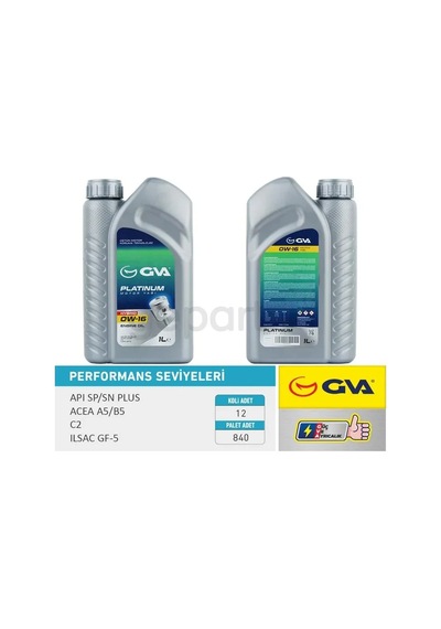 Motor Yağı 1 Lt 0w16 Tam Sentetik Apı Sp / Sn - Plus Ilsac Gf-6b Hıbrıt Araçlar İçin 12 Adet