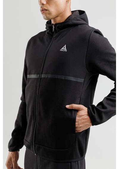 Airlife Engineered Hr Fleece I Erkek Tam Boy Fermuarlı Ve Kapüşonlu Eşofman Takımı Siyah