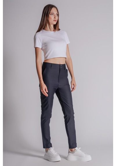 Braccas Kadın Yandan Cepli Pamuklu Chino Yüksek Bel Slim Fit Pantolon Lacivert Lacivert Braccas Kadın Yandan Cepli Pamuklu Chino Yüksek Bel Slim Fit Pantolon Lacivert Lacivert
