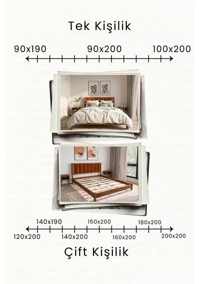 Ori On Kiremit Rengi Puf Başlıklı Masif Ahşap Ceviz 100x200